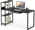 SHW 46-Inch Home Office Mission Computer Desk with Side Shelf and Drawer Black