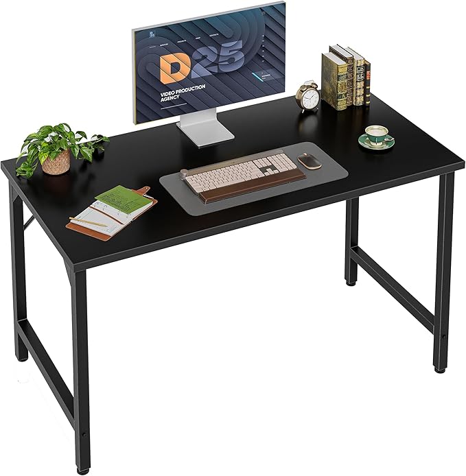 Grandder 40 inch Computer Desk Small Home Office Desk Study Writing Kid Table Simple PC Gaming Desk Adjustable Feet Black