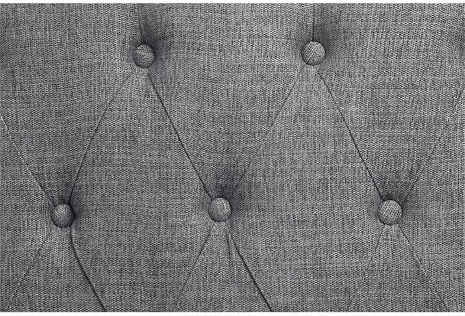 Pemberly Row Button Tufted Fabric &amp Wood Accent Chair Gray/Antique White Finish 41 H x 31 W x 32 D Foam Cushion Wooden Legs Transitional Style for Living Room or Family Room Seating