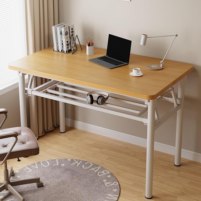 Small Folding Desk No Assembly39.4 Inch Folding Computer Desk Small Foldable Table for Home Office.