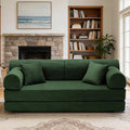 KEIKI 78 2Seat Sleeper Velvet Sofa Couch for Garden Home Apartment Living Style Conscious Nature Lovers Soft Plush Comfortable Cozy Relaxing Lounge Modern Contemporary Design Green