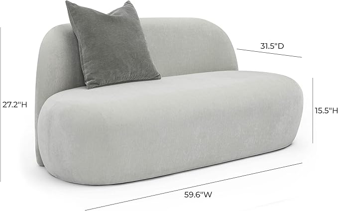 Tov Furniture Carraway Upcycled Chenille Loveseat (Grey)
