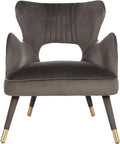 Safavieh Home Blair Retro Glam Shale Velvet and Gold Wingback Accent Chair