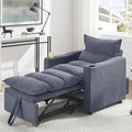 Sleeper Chair 3 in 1 Convertible Pull Out Chair Sleeper with Bracket and Cup Holder Chairs Bed Sleepers for Adults Adjustable Sofa Bed Chairs for Living Room Small Spaces Grey