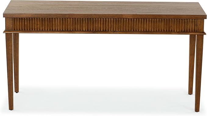 SAFAVIEH Couture Collection Shelbie Medium Oak Brown &amp Black 1-Drawer Reeded Computer Table Office Writing Desk