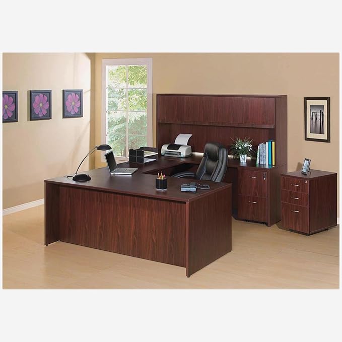 Lorell Mobile Pedestal Box/Box/File 16 by 22 by 28-1/4-Inch Mahogany