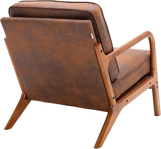 Wood Frame Armchair Modern Accent Chair Lounge Chair for Living Room