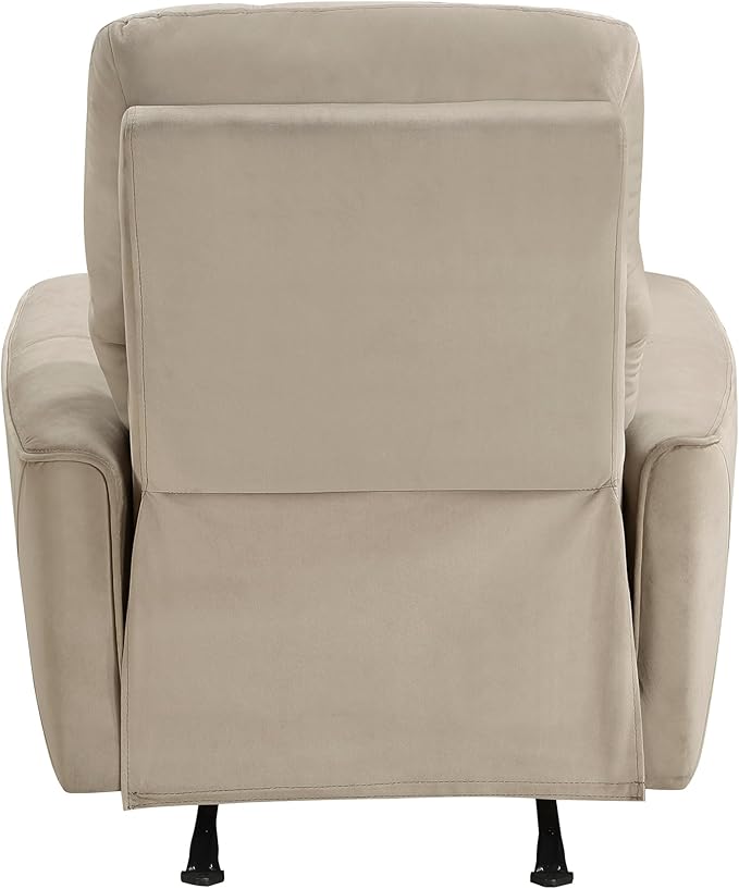 Lexicon Power Recliner Chair Living Room Velvet Reclining Sofa Chair Home Theater Seating Power Rocker Recliner Sofa Chair for Living Room/Office/Apartment Light Brown