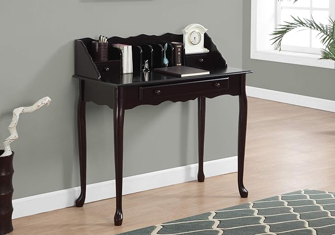 Computer Desk Home Office Laptop Storage Drawers 36 l Work Brown Wood Traditional