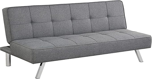 Giantex 3-Seat Convertible Sofa Bed Sofa Bed w/ 3 Adjustable Angles Line Fabric &amp High-Density Sponge Durable Wood Frame &ampSturdy Stainless-Steel Feet Suitable for Living Room Bedroom