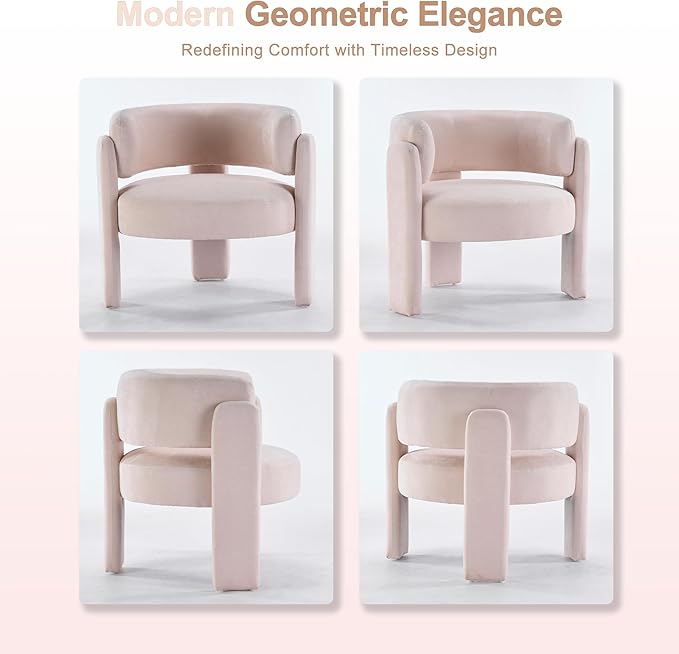 Modern Accent Barrel ChairMid Century Single Armchair with Curved Backrest Upholstered Side Reading Chair with 3 Legs Comfy Sherpa Chair for Bedroom Home Office Living Room (WhiteSet of 2)