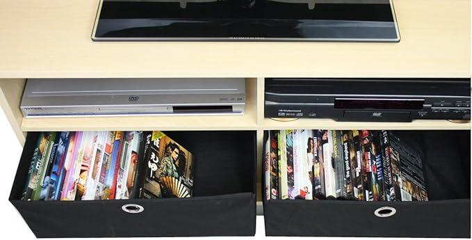 Furinno Entertainment Center w/2 Bin Drawers Espresso/Brown