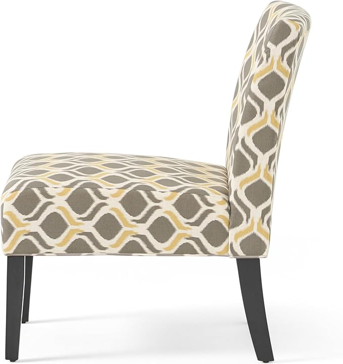 Christopher Knight Home Kassi Fabric Dining Chair Yellow / Gray