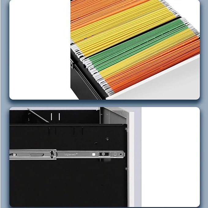 Removable File Cabinet Under Desk Storage Cabinet Filing Cabinet Three Drawer Office Cabinet with Locking Drawer Cabinet (Color : Black)