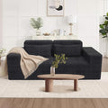 77 Cloud Sectional Boneless Loveseat Couch in a Box Modular Small Sofa with Deep Comfy Seat for Living Room Bedroom Apartment or Home Office No Assembly NeededCorduroy Black