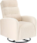 DUMOS 360°Swivel Nursery Chair Comfy Chair for Bedroom Rocking Chair with Thickened Seat Cushion High Back Sofa Chairs for Living Room Nursery Room and Reading Room Beige