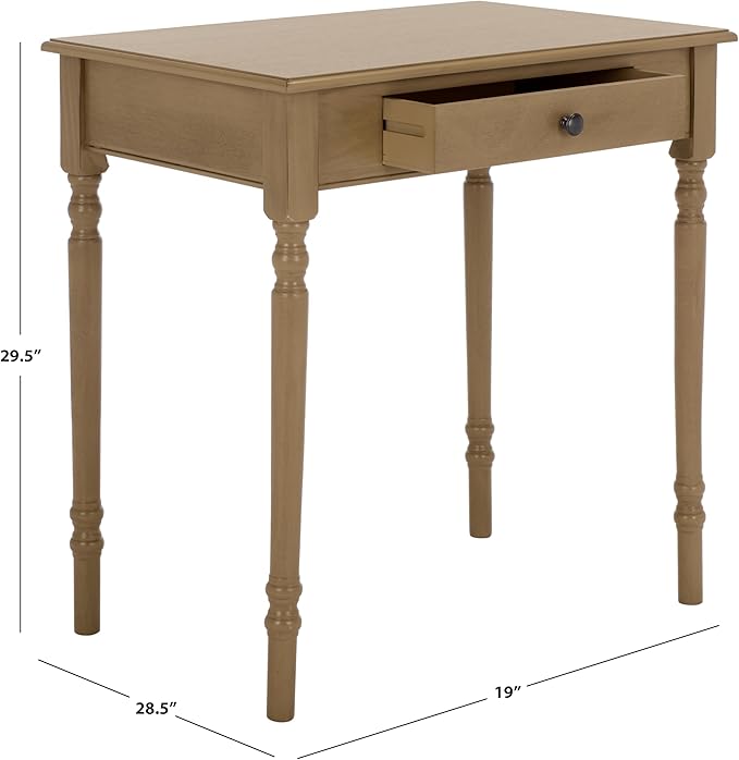 SAFAVIEH Home Collection – Arina Desert Brown Writing Desk 1-Drawer Traditional Desk Classic Home Office Design (DSK5710H)