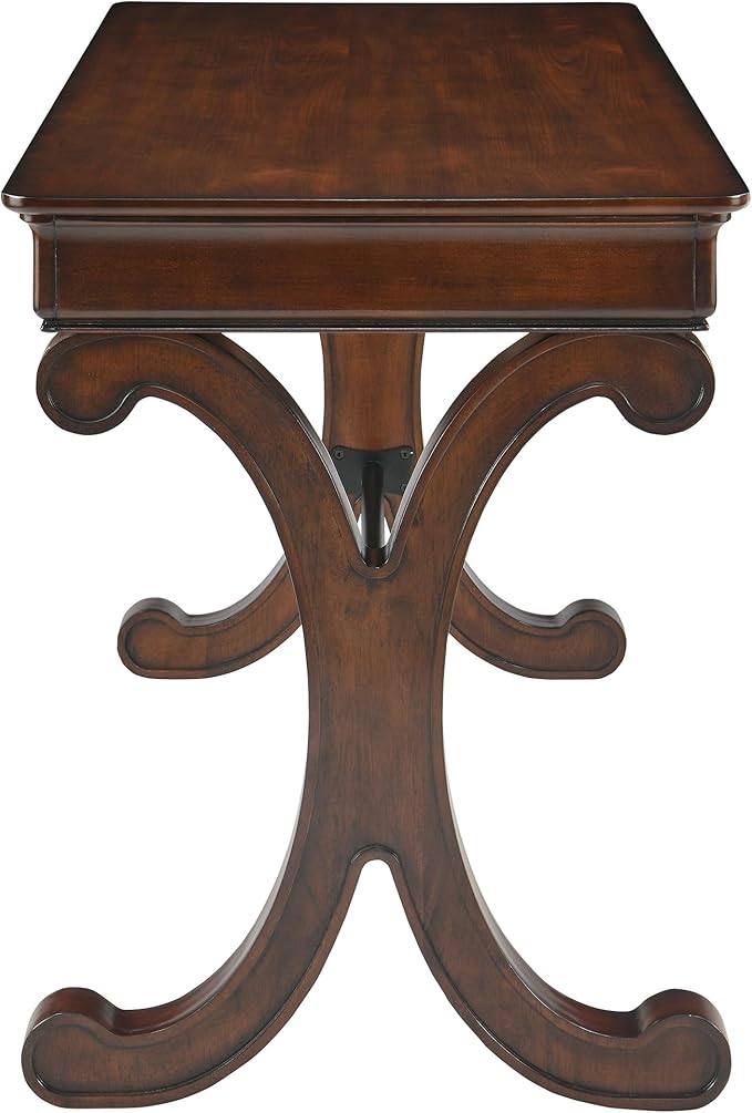 Farmhouse Oak Laptop Desk Home Office Desks with 2 Storage Drawers 47.2 Large Work Desk with Curved Legs Secretary Desk for Home Office Easy Assembly Vanity Desk Study Table Station SSZD0036