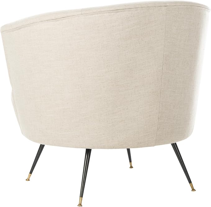Safavieh Home Arlette Mid-Century Retro Light Grey Velvet Accent Chair