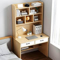 Wooden Computer Desk with Hutch and BookshelfHome Office Desk with Drawers and Storage Shelf Space Saving Writing Study Desk Workstation(27.5 L x 20 W x 71 H A)