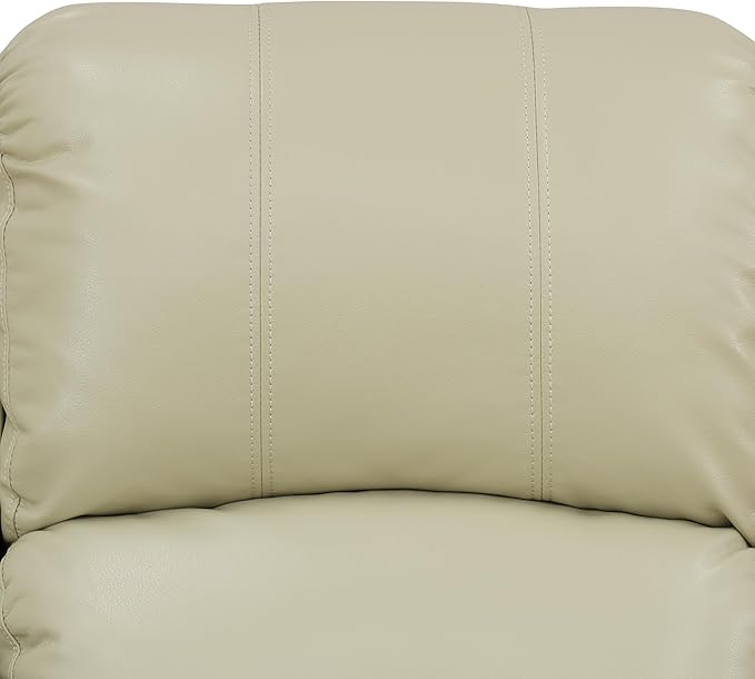 Manual Leather Recliner Chair Sofa for Living Room35 Ergonomic Reclining Chair with 10 Arm/Upholstered Seat/Metal FrameModern Single Couch for Rv Sofa/Home Theater Seating/Office(Beige)
