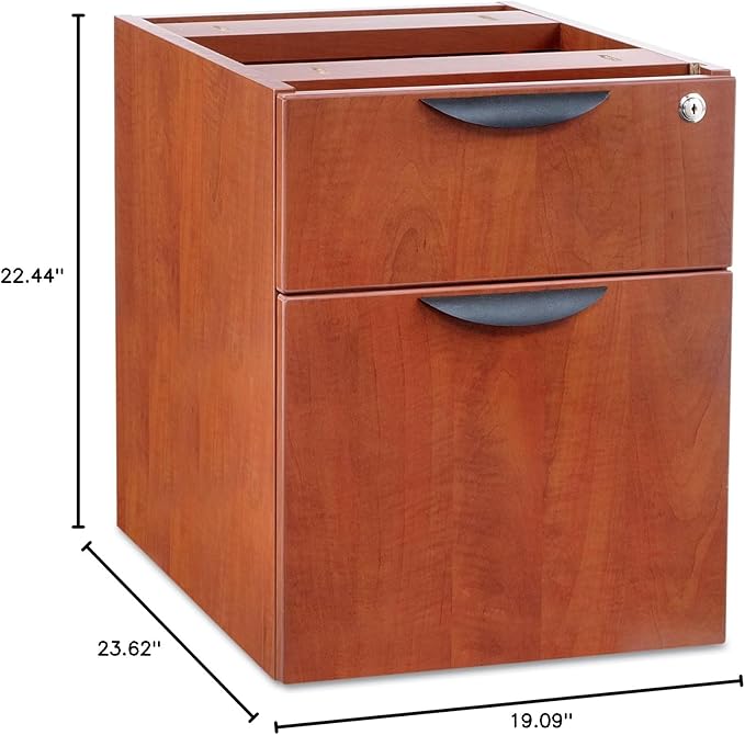 Alera Valencia 3/4 Box/File Worksurface Pedestal Medium Cherry (ALEVA552222MC)