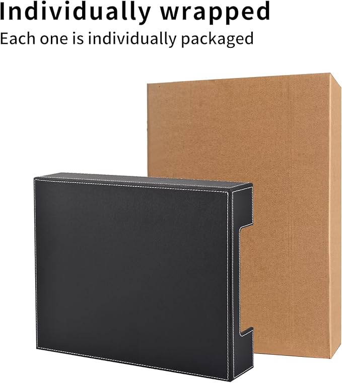 Leather Letter Tray Office Supplies Desk Organizer for Mail Paper Files Magazines Jewelry CosmeticsLuxury Letter Holder&ampMultipurpos Stackable Office Desktop Storage Box Black