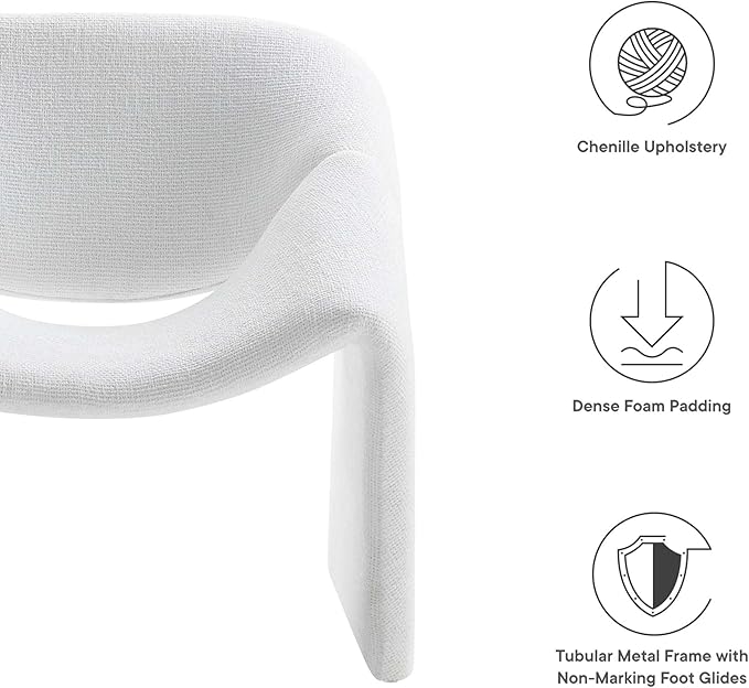 Modway EEI-6767-FRO Vivi Chenille Upholstered Accent Chair Frost