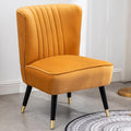 Modern Velvet Accent Chairs Reading Chair Cozy Curved Wingback Leisure Chair Upholstered Single Sofa Chair for Living Room Dining Room Bedroom Dressing Table Office (Gold)