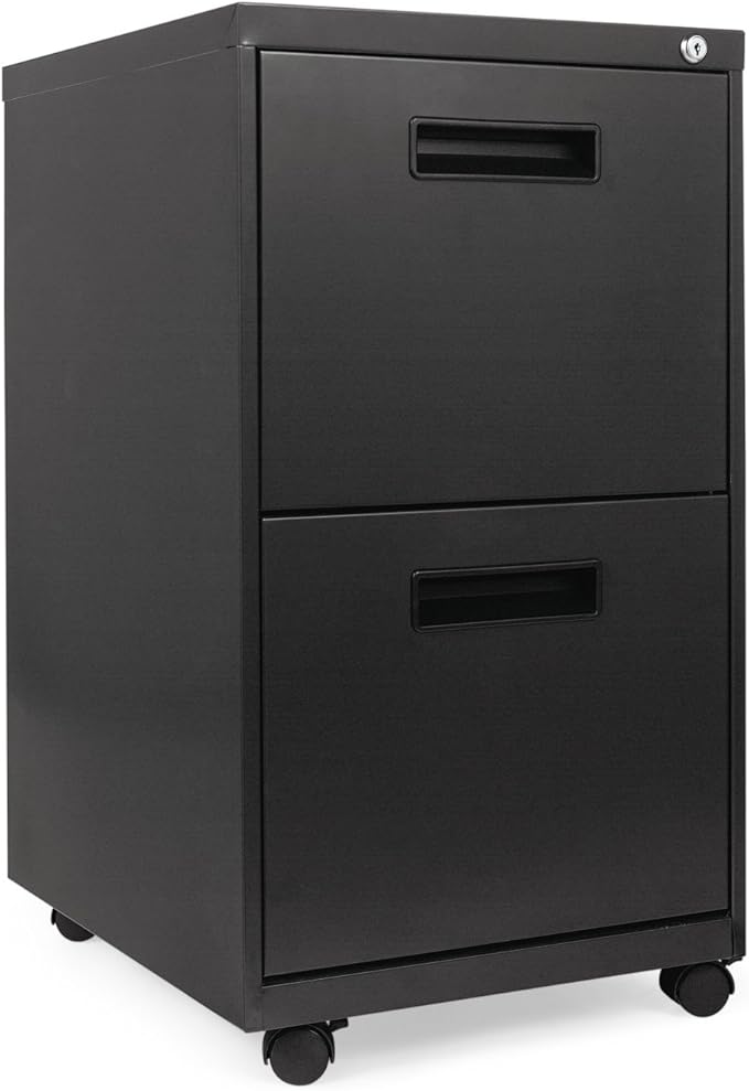 Alera PAFFCH Two-Drawer Metal Pedestal File 14 7/8w x 19-1/8d x 27-3/4h Charcoal