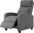 PayLessHere Recliner Chair Single Reclining Sofa Home Theater Seating with Lumbar Support and Padded Backrest for Living Room and Bedroom (Fabric Grey)