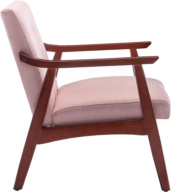 Convenience Concepts Take a Seat Natalie Accent Chair 28.5 L x 27.5 W x 31 H Pearl Pink Fabric/Espresso