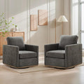 Mlmh &amp Kngwa 30.7 Swivel Accent Chair Set of 2 for Living Room Mid Century Modern Armchair Reading Chairs for BedroomChenilleCharcoal