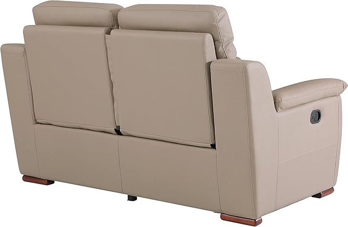 Blackjack Furniture Walker Leather Match Upholstered Reclining Living Room Loveseat Hazel Wood