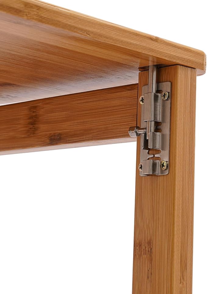 Folding Desk - Small Foldable Table with Storage Shelf 40.5 Inch Computer Desk with Space Saving for Bedroom Home Office Easy Assembly
