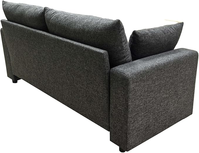 71 Modern Loveseat Sofa with Deep Seat Comfortable Couch with 2 Removable Pillows Minimalist Upholstered Sofa with Sturdy Frame for Living Room Office Studio Dark Gray