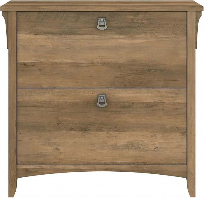 Bush Home Salinas 2 Drawer Lateral File Cabinet in Reclaimed Pine Home Office Storage Solution Organizer with Drawers for Workspace Filing Unit