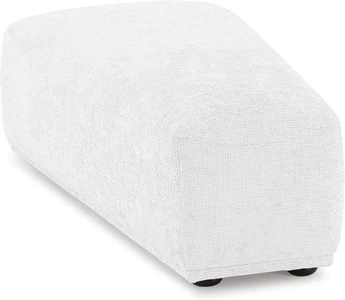 Furniture of America Tatiana Modern Chenille Modular Wedge Ottoman for Living Room Office Free-Combined FSC &amp Oeko TEX Certified White