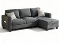 Youmumeub Sectional Couches for Living Room - Convertible Sofa and Storage Bench79''Modern Corner ConfigurationSuitable for Living Room Apartment Bedroom and Office-Dark Gray | Washable Covers Re