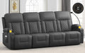 YONISEE 4 Seat Recliner Sofa Large Reclining Sofa with Storage Drawer Manual Recliner Couch with USB Ports 2 Cell Phone Holder 4 Seater Loveseat Recliner Couch for Living Room | Cell Phone Holder