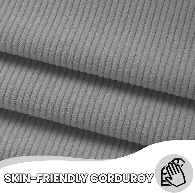 Modular Sectional Sofa 148 U-Shaped Sectional Couches for Living Room 6 Seat Modern Corduroy Cloud Couch with 2 Ottoman for Bedroom Office Apartment Dark Grey