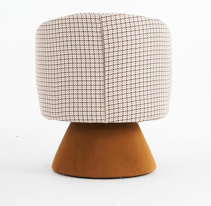Swivel Accent Chair Swivel Barrel Chair with Pillow 360 Degree Swivel Armchair Round Club Chair for Living Room Bedroom Office Lounge (Coffee+Velvet)