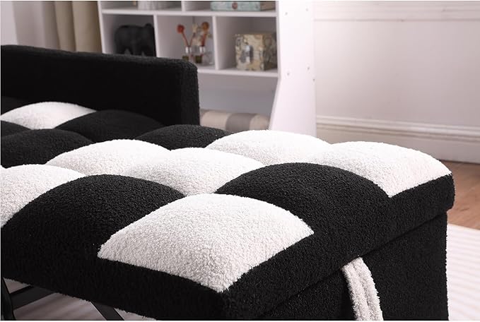 Sleeper Sofa Bed 3-in-1 Convertible Chair Bed Multi-Functional Sleeper Chair Soft Teddy Fabric for Living Room Apartment Office
