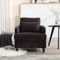 Upholstered Living Room Chair Chenille Accent Chair Single Sofa with Cushion &amp Solid Wood Frame Mid Century Modern Armchair for Bedroom Office
