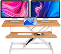 38-Inch Height Adjustable Standing Desk Converter Duals Monitor &amp Laptop Riser with Wide Keyboard Tray Sit to Stand Ergonomic Workstation for Home Office School Business Log Color