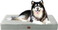 EHEYCIGA Orthopedic XXL Dog Beds for Jumbo Dogs with Removable Washable Cover for Crate Greyish Green 47x29