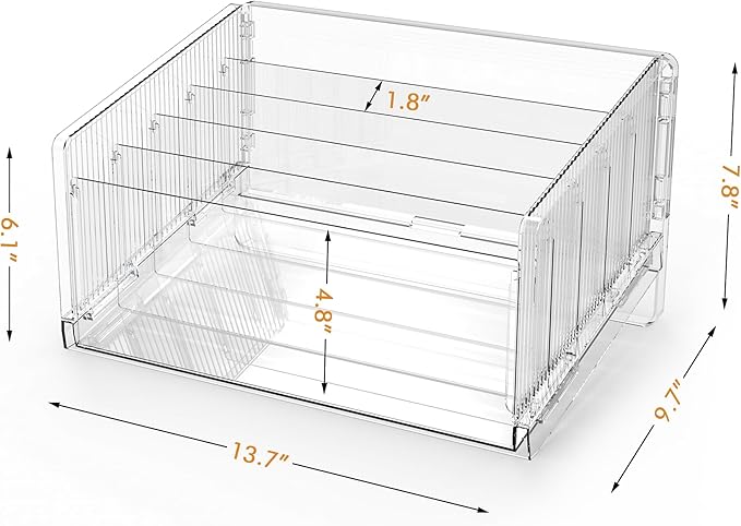 File Sorter Organizer 5 Sections Acrylic Letter Tray for Desk Mail Organizer Letter Holder for Envelopes Mail Electronics 1Pack