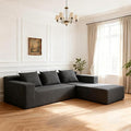 ANONER 103” Cloud Sectional Sofa L-Shaped Boneless Couch Modern Minimalist Modular Free Combination Foam Sofa with Deep Seat for Living Room No Assembly Required Dark Grey