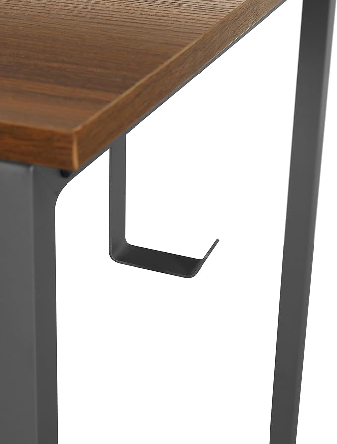 Techni Mobili Computer Desk - Industrial Writing Desk with Storage Shelves Monitor Stand &amp Accessory Holder - Home Office Laptop Computer Table with CPU Caddy &amp 2-Tier Small Bookshelf Space
