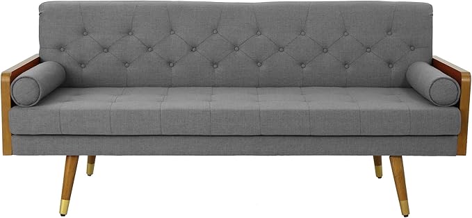 Christopher Knight Home GDFStudio Christopher Knight Home Aidan Mid Century Modern Tufted Fabric Sofa Gray